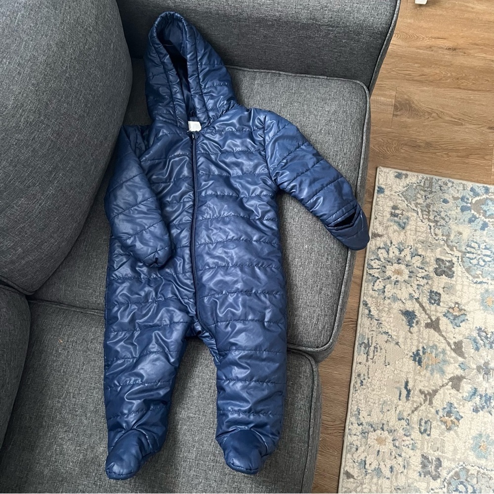 Cozy Quilted Navy Kids Footie